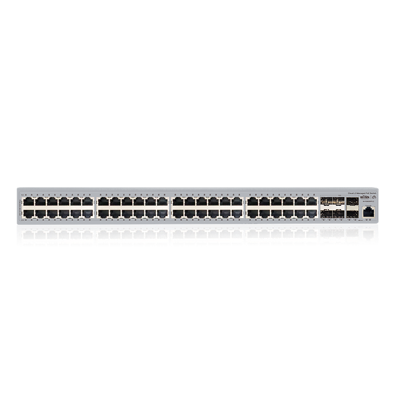 Wi-Tek WIPCMS554FPL3 48‑Port Gigabit PoE+ Layer 3 Managed Switch with 6x10 Gbps SFP+ Uplinks, 880 W PoE Budget, Advanced Routing & Cloud Management