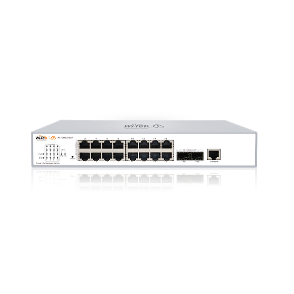 Wi-Tek WICMS318GF 16‑Port Gigabit L2+ Managed Switch with 2 Gigabit SFP Uplinks, Cloud Management, Advanced QoS, Robust Security (IP‑MAC Binding,...