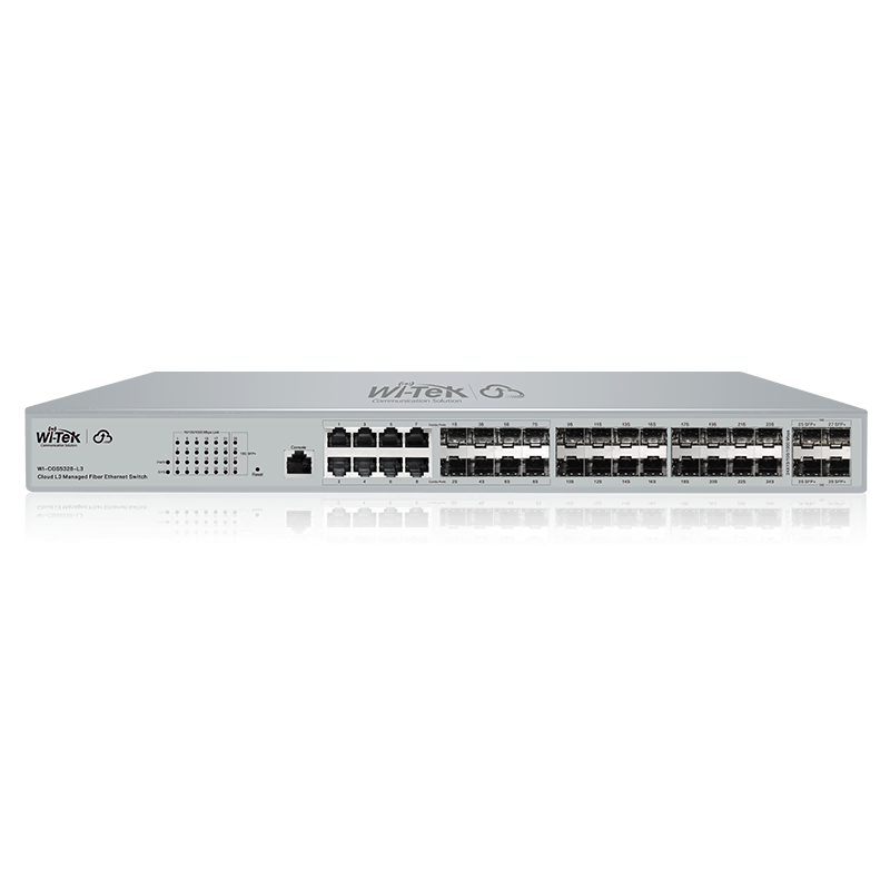 Wi-Tek WICGS5328L3V2 Layer 3 Managed Switch with 8 Gigabit Combo Ports, 16 SFP Slots, 4x10 Gbps SFP+ Uplinks, Advanced Routing and Cloud Management