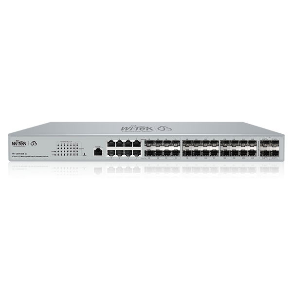 Wi-Tek WICGS5328L3V2 Layer 3 Managed Switch with 8 Gigabit Combo Ports, 16 SFP Slots, 4x10 Gbps SFP+ Uplinks, Advanced Routing and Cloud Management