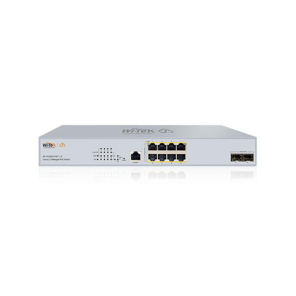 Wi-Tek WIPCMS5010BTL3 Layer 3 Managed Switch with 8x2.5 G PoE++ RJ45 Ports, 2x10 Gbps SFP+ Uplinks, Abundant L3 Features, Advanced QoS, and Cloud...
