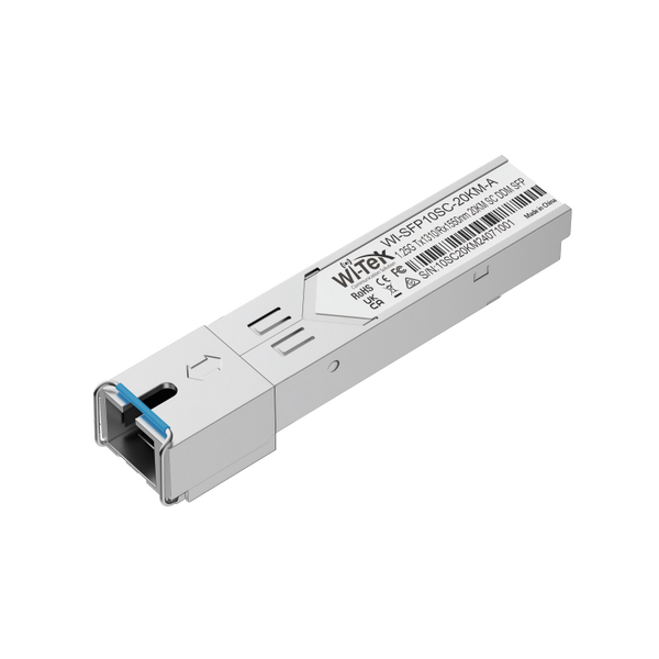 Wi-Tek WISFP10SC20KM Single-Mode SFP SC Transceiver, 1.25Gbps, 20Km, Simplex SC - Wavelength: 1310nm | 1550nm