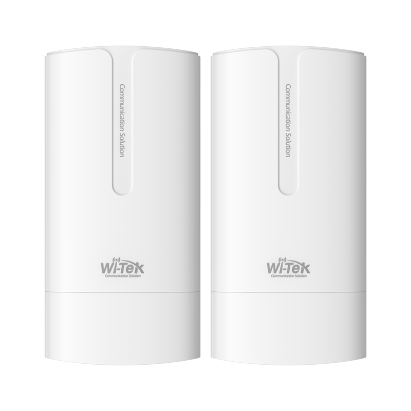 Wi-Tek WICPE111KITV3 2.4GHz 300Mbps Wireless Transmitter with 2km Range, Dual Ethernet Ports, IP65 Protection, and Wi-Tek Cloud Management